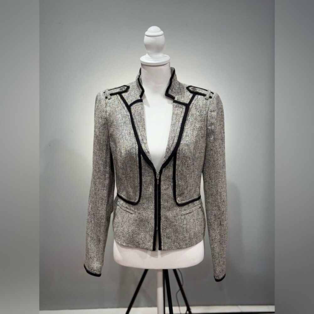 White House Black Market Gray Blazer with Black Trim